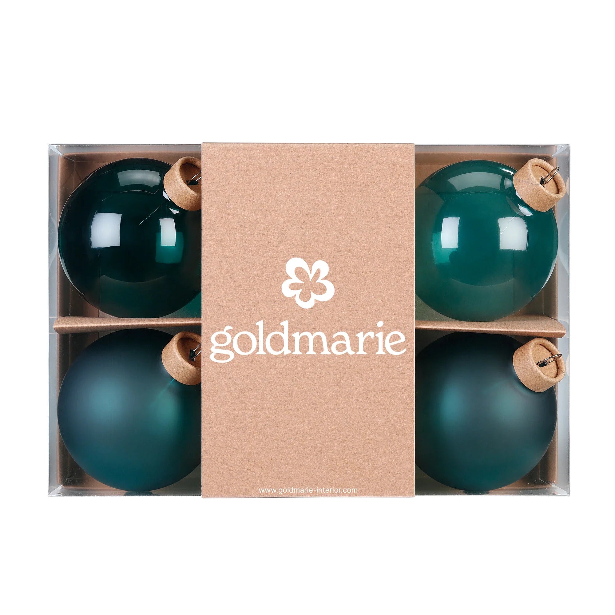 Glas-Dekokugeln „Lagune“ (8 cm, 6er-Set)