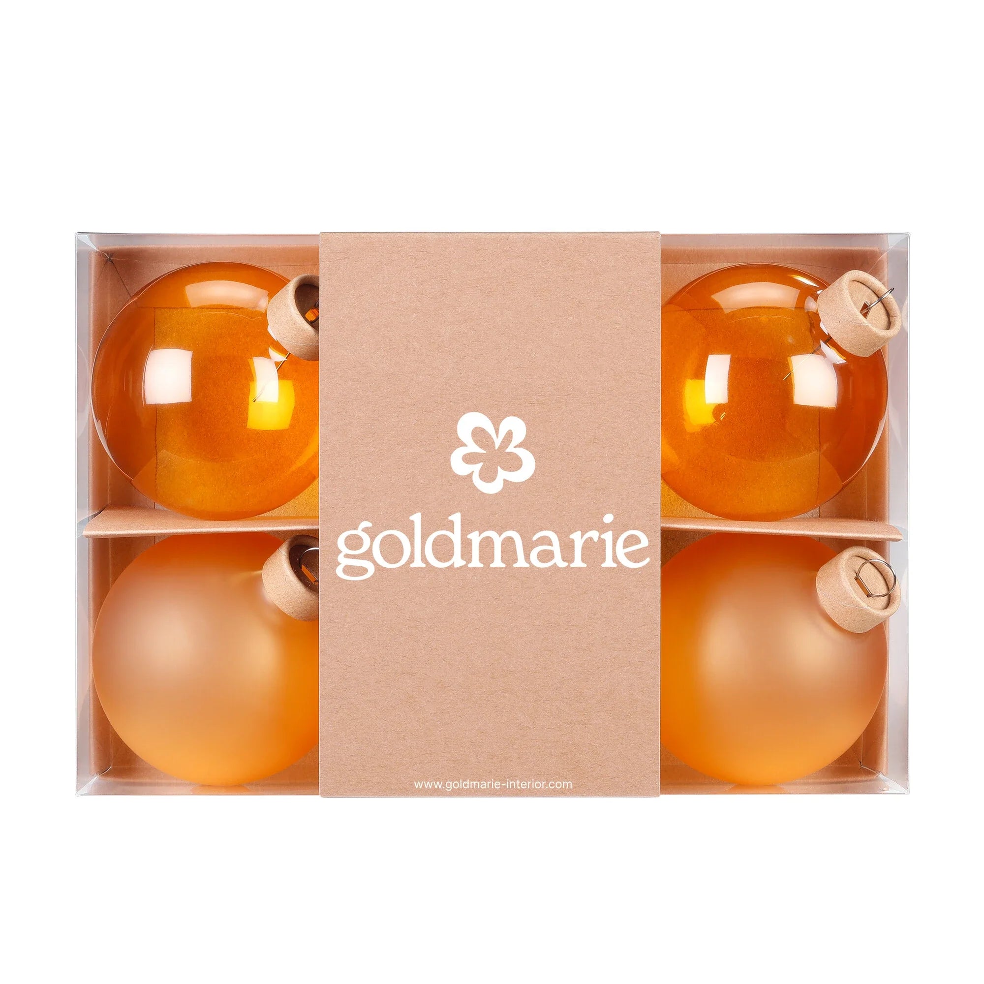 Glas-Dekokugeln „Honey“ (8 cm, 6er-Set)