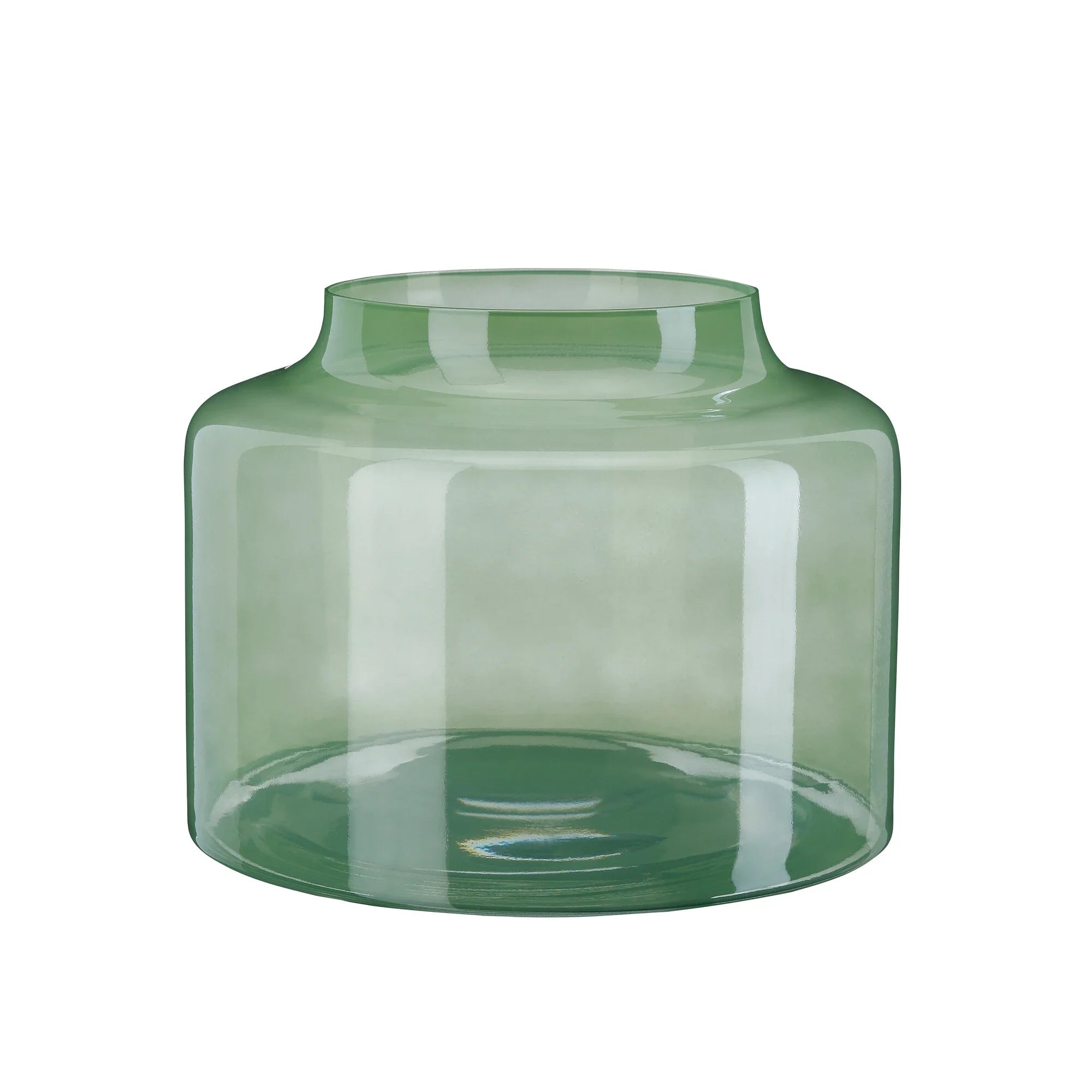 Kleine Glasvase in Salbeigrün (Höhe 16 cm)