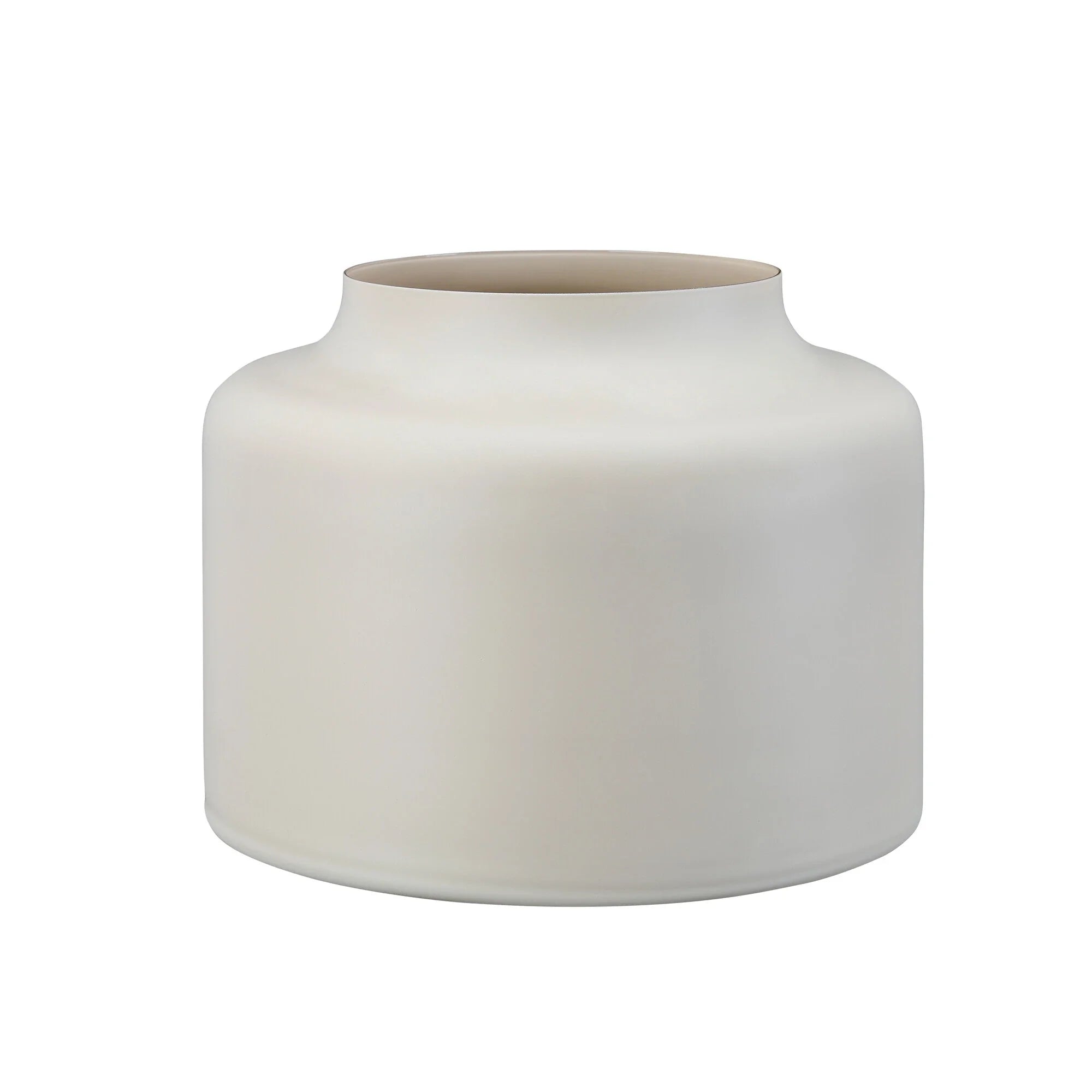 Small Glass Vase, Beige, 16 cm