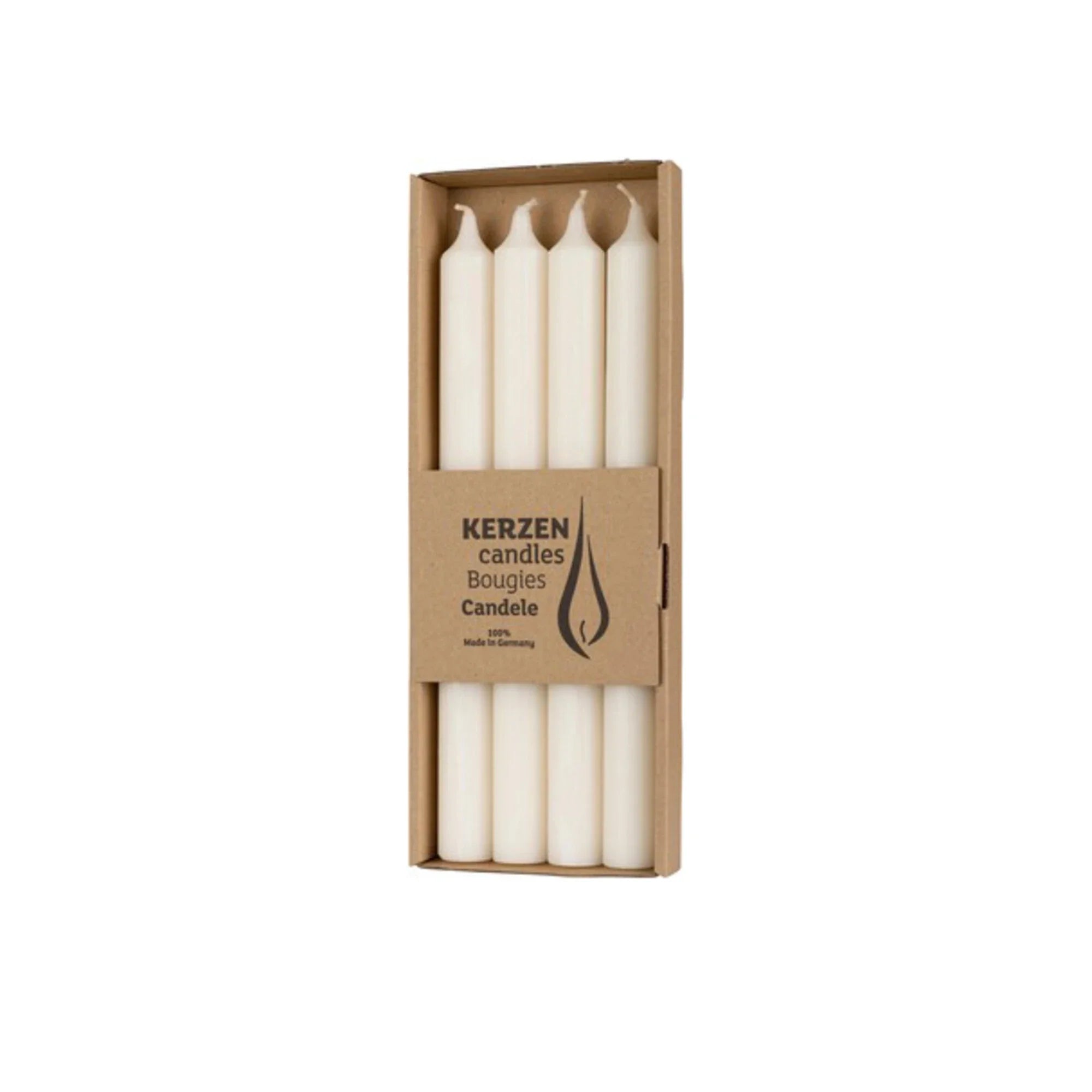 Paraffin Taper Candles, Pure White, Wax, 25,0 cm, 4 pcs