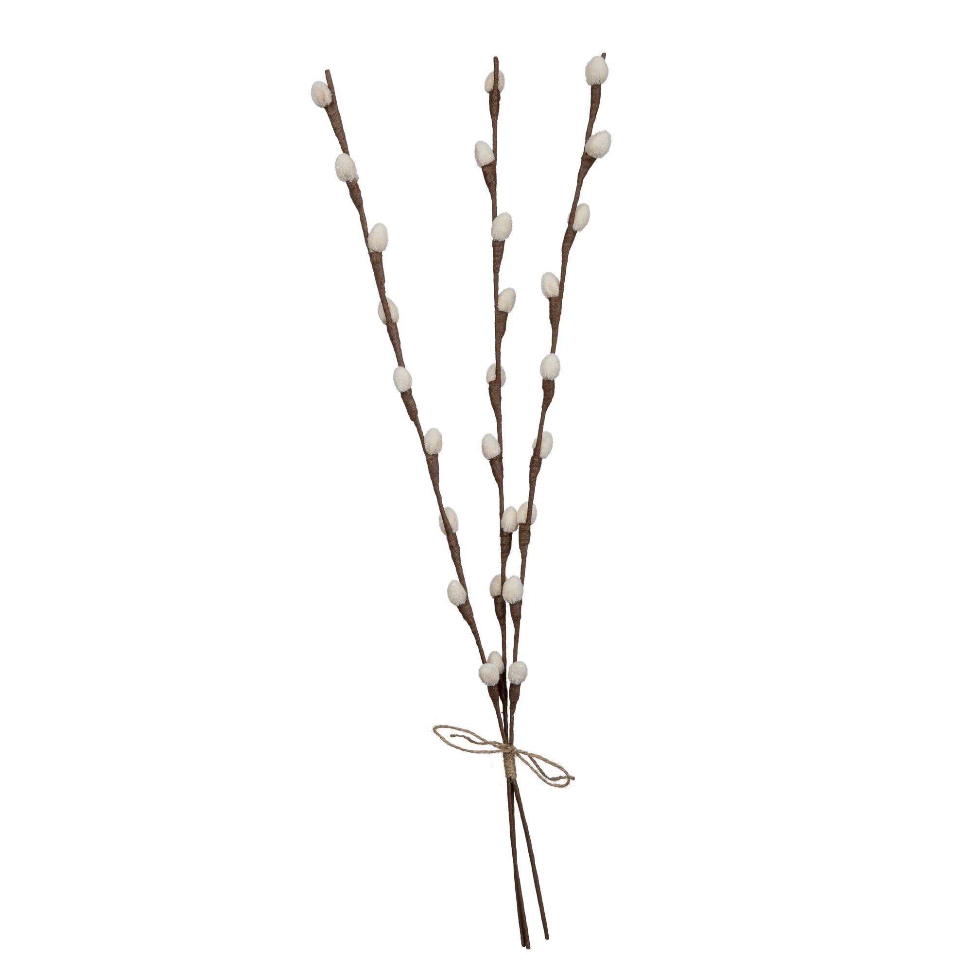Decorative Willow Catkins, Cream, Material Mix, 60 cm, 3 pcs