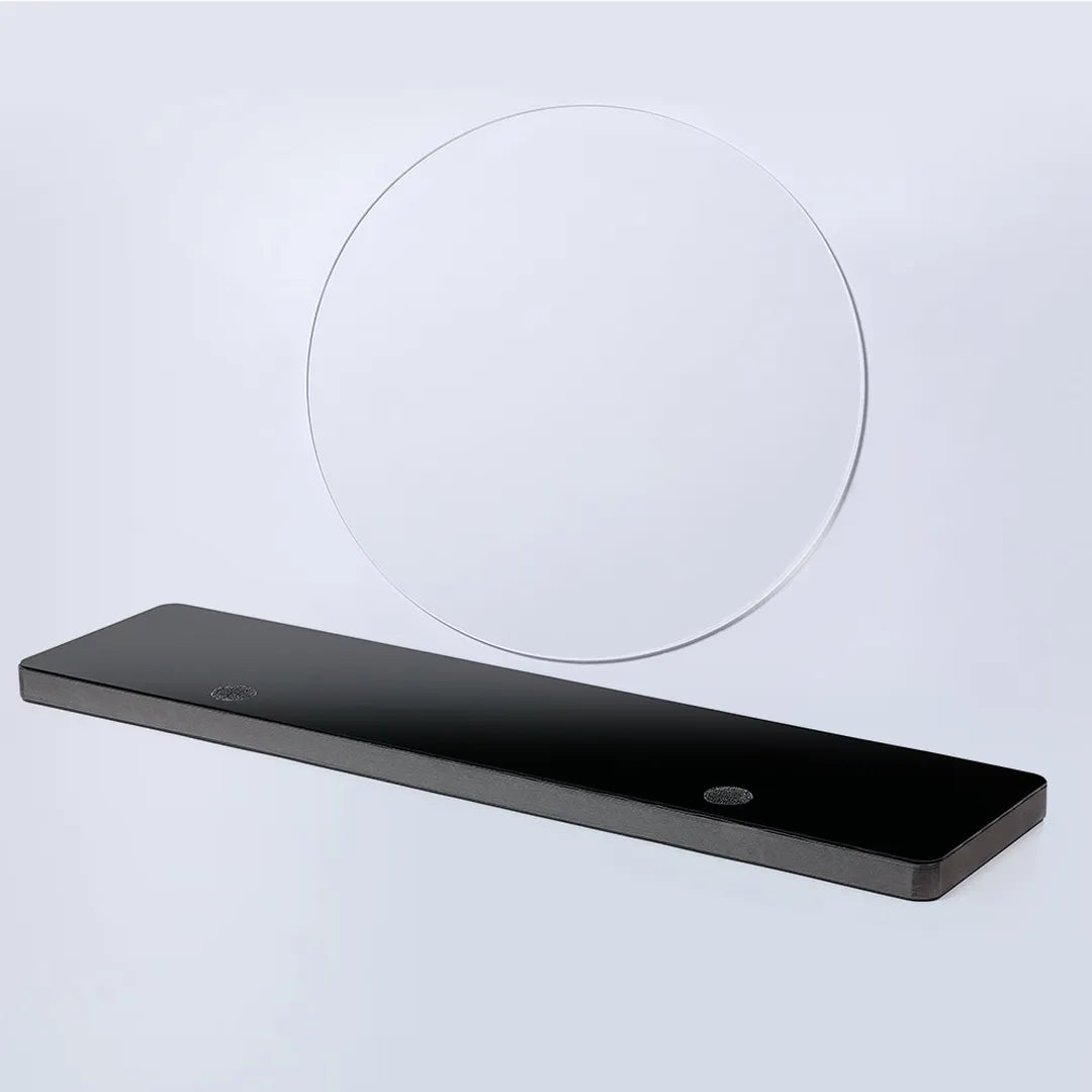 Foldable Paper Decorative Pedestal, Black, Paper and Acrylic Glass, 40 cm with Ø 30 cm in Top