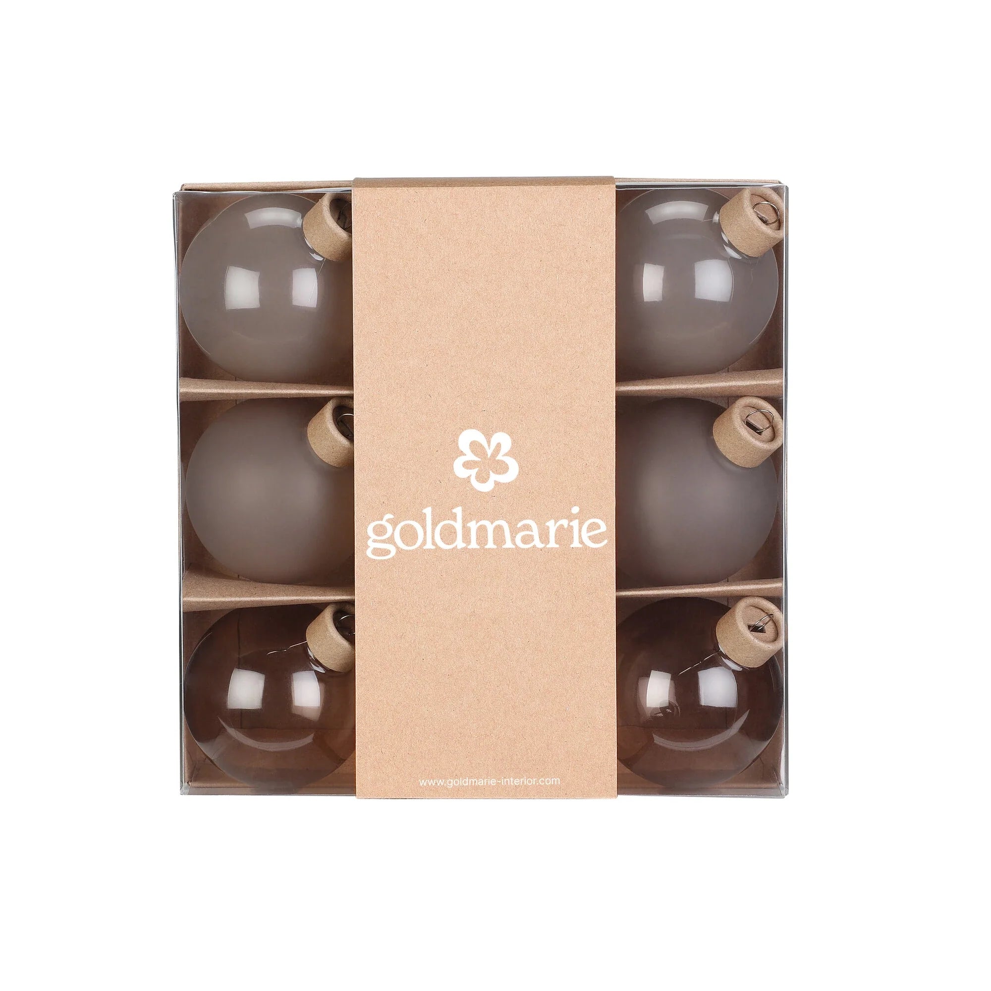 Ball Ornament Set, Alabaster, Glass, 6 cm, 9 pcs