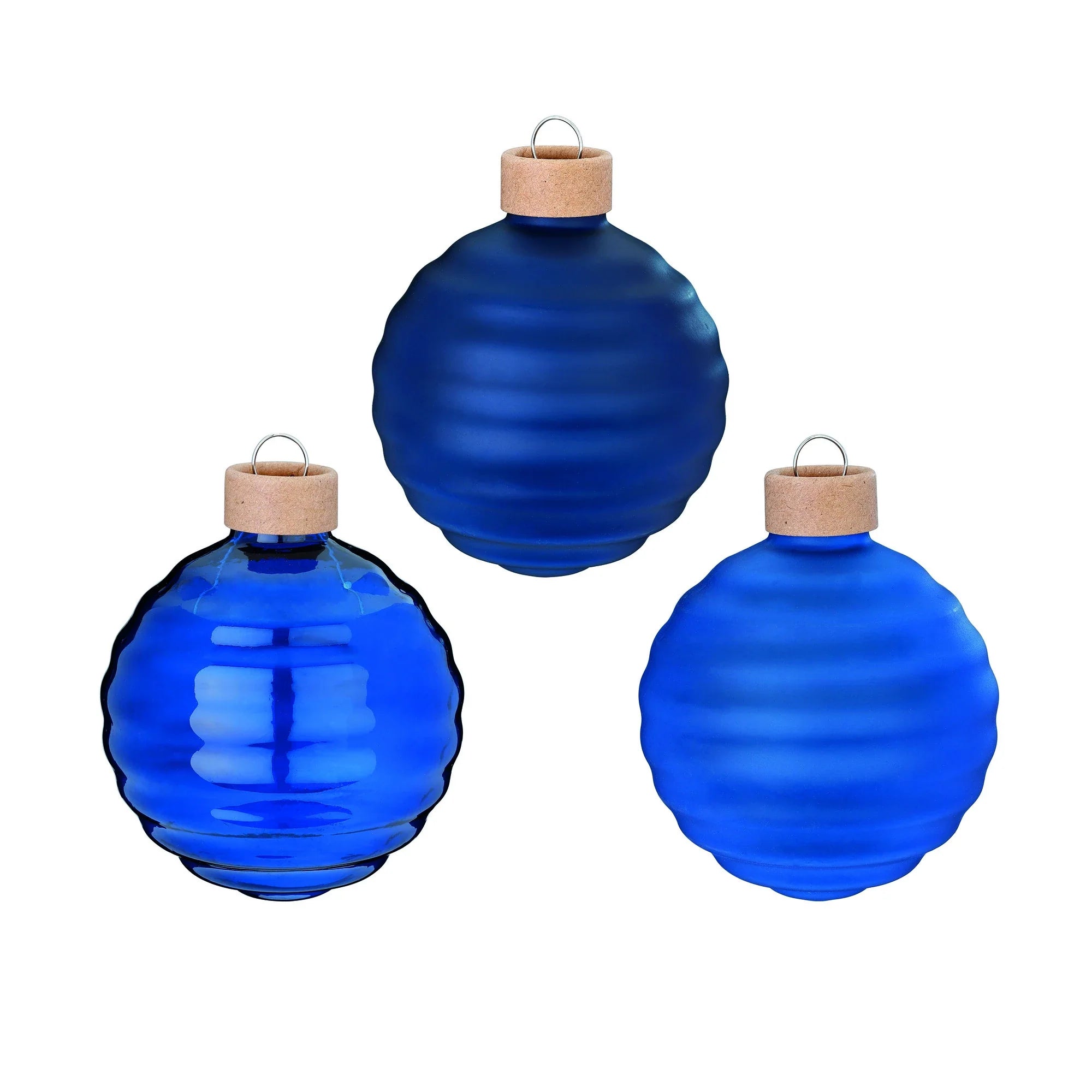 Ball Ornament Set Textured, Space, Glass, 8 cm, 3 pcs