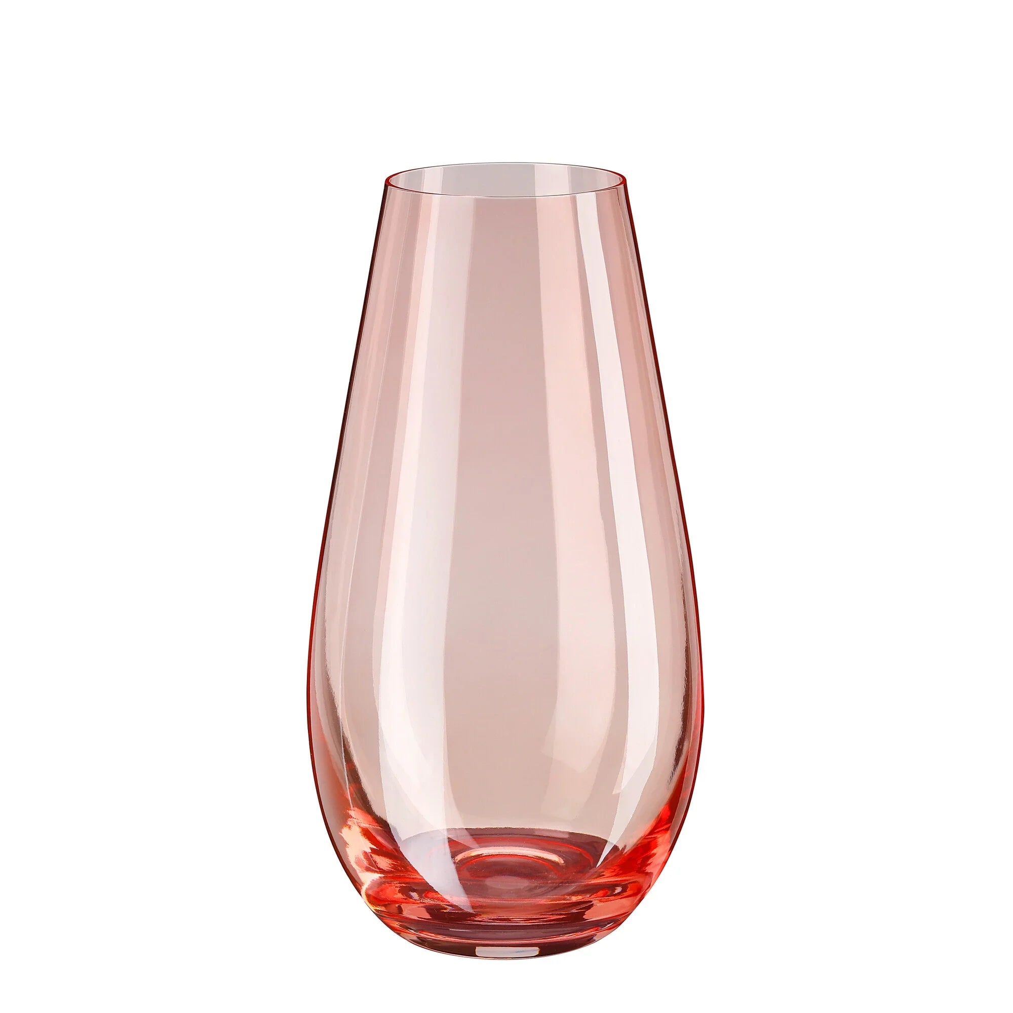 Elegant Glass Vase, Light Pink, 24,5 cm