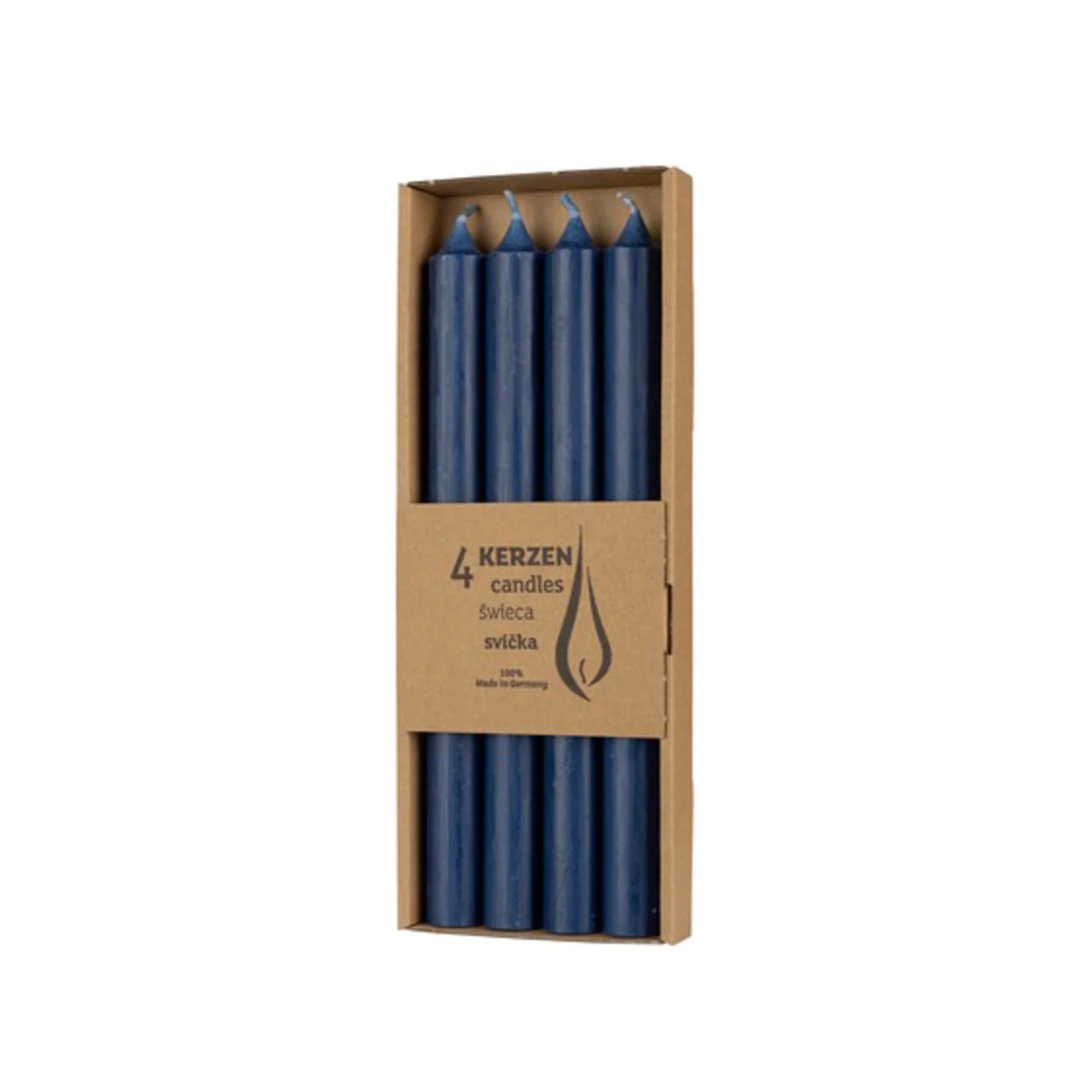 Paraffin Taper Candles, Blue, Wax, 25,0 cm, 4 pcs