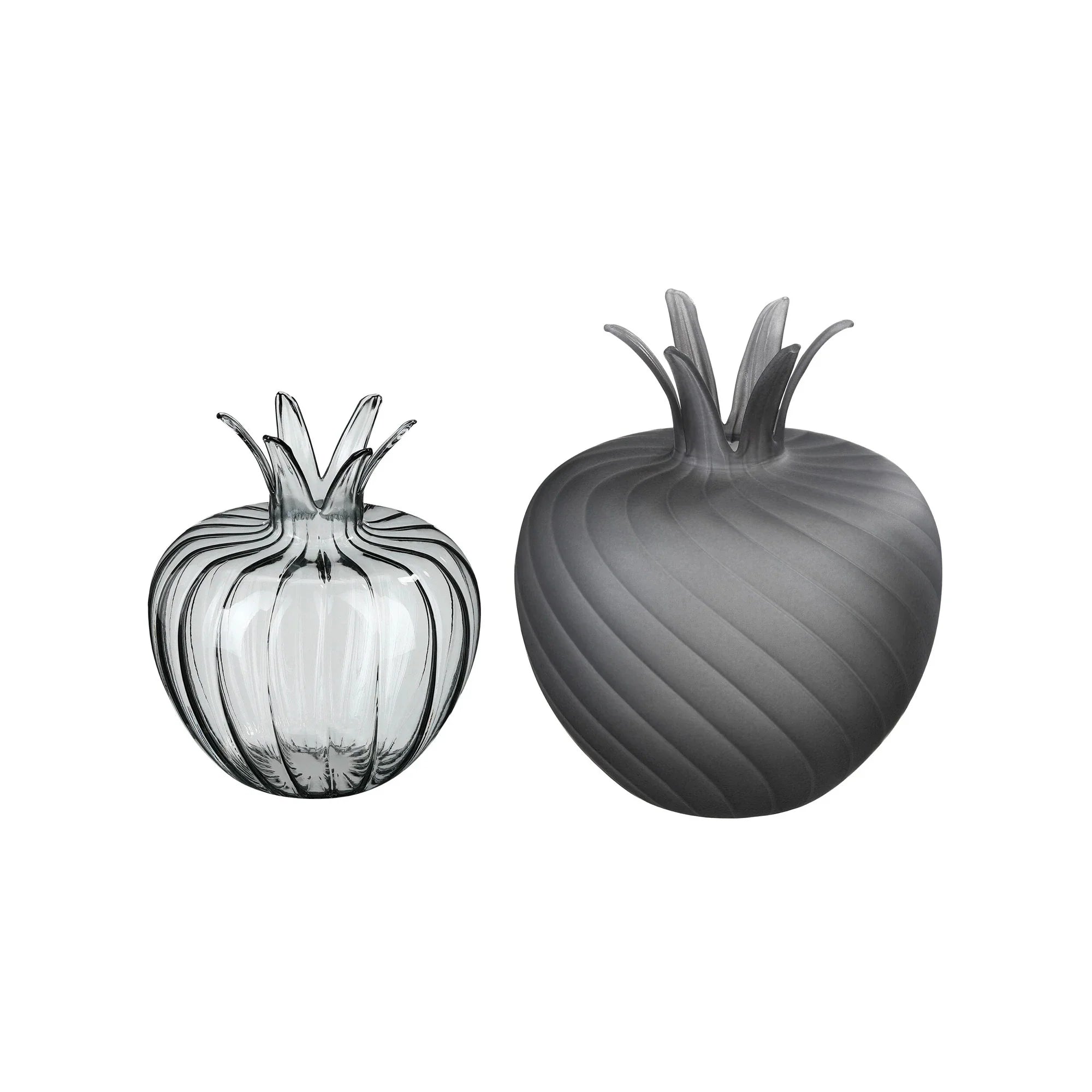 Mini Pomegranate Glass Vase Set, Luna, 11 cm & 15 cm, 2 pcs