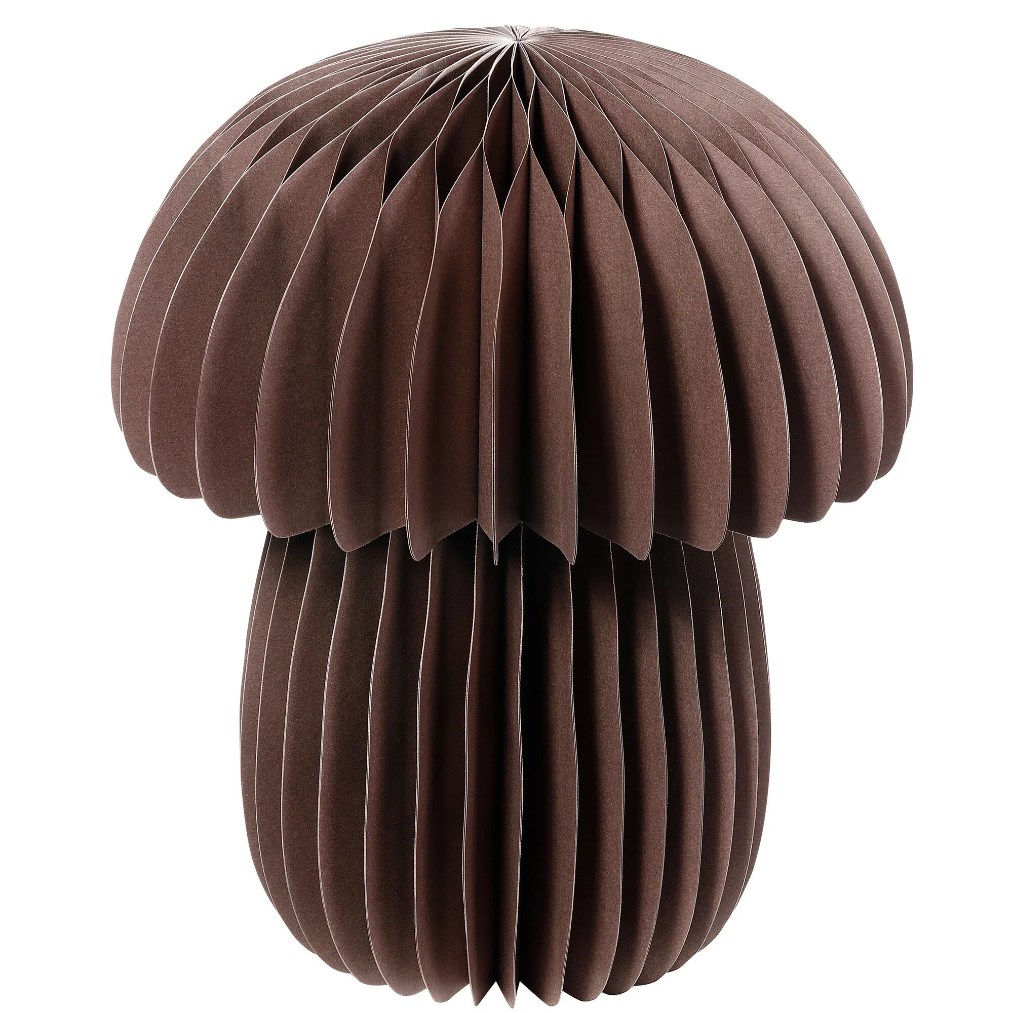 Large Decorative Paper Mushroom,  Dark Brown , Paper, 40 cm