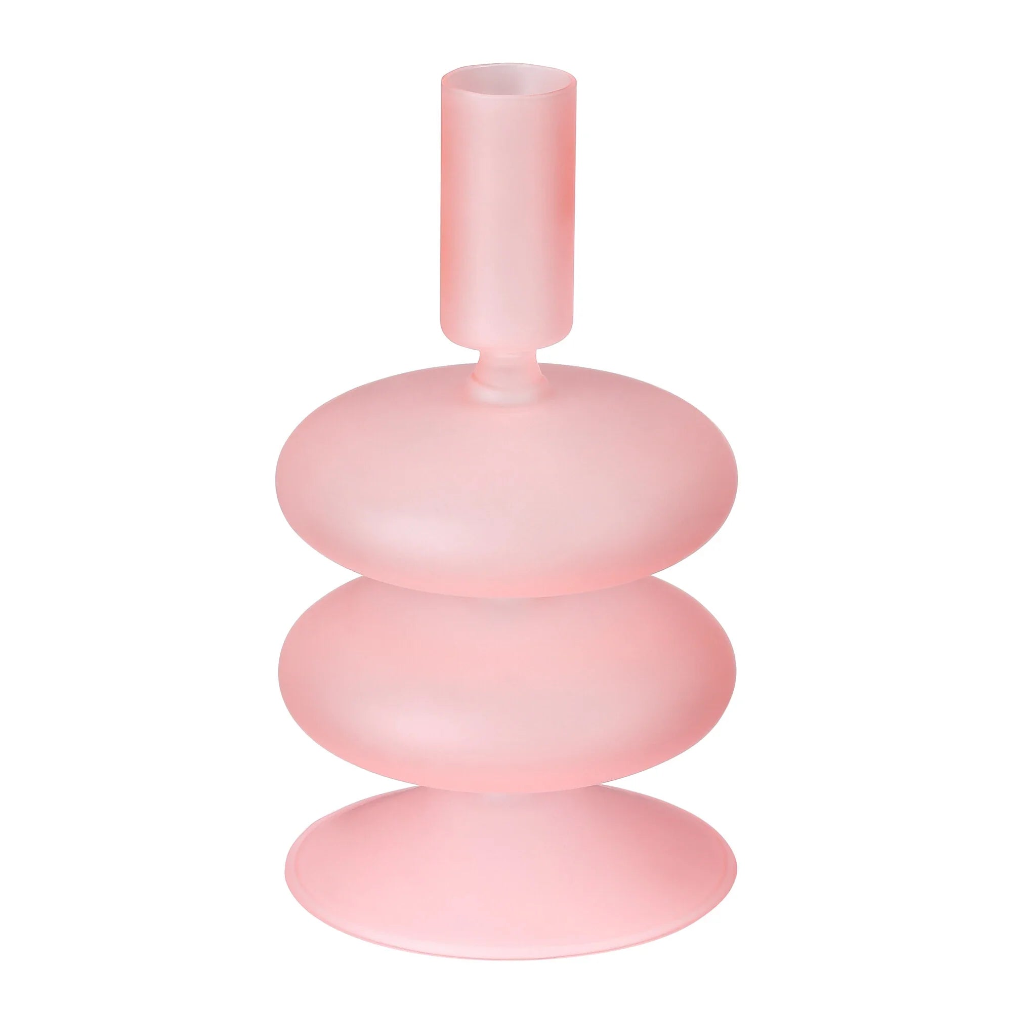 Glass Candle Holder, Powder, Glass, 17,5 cm