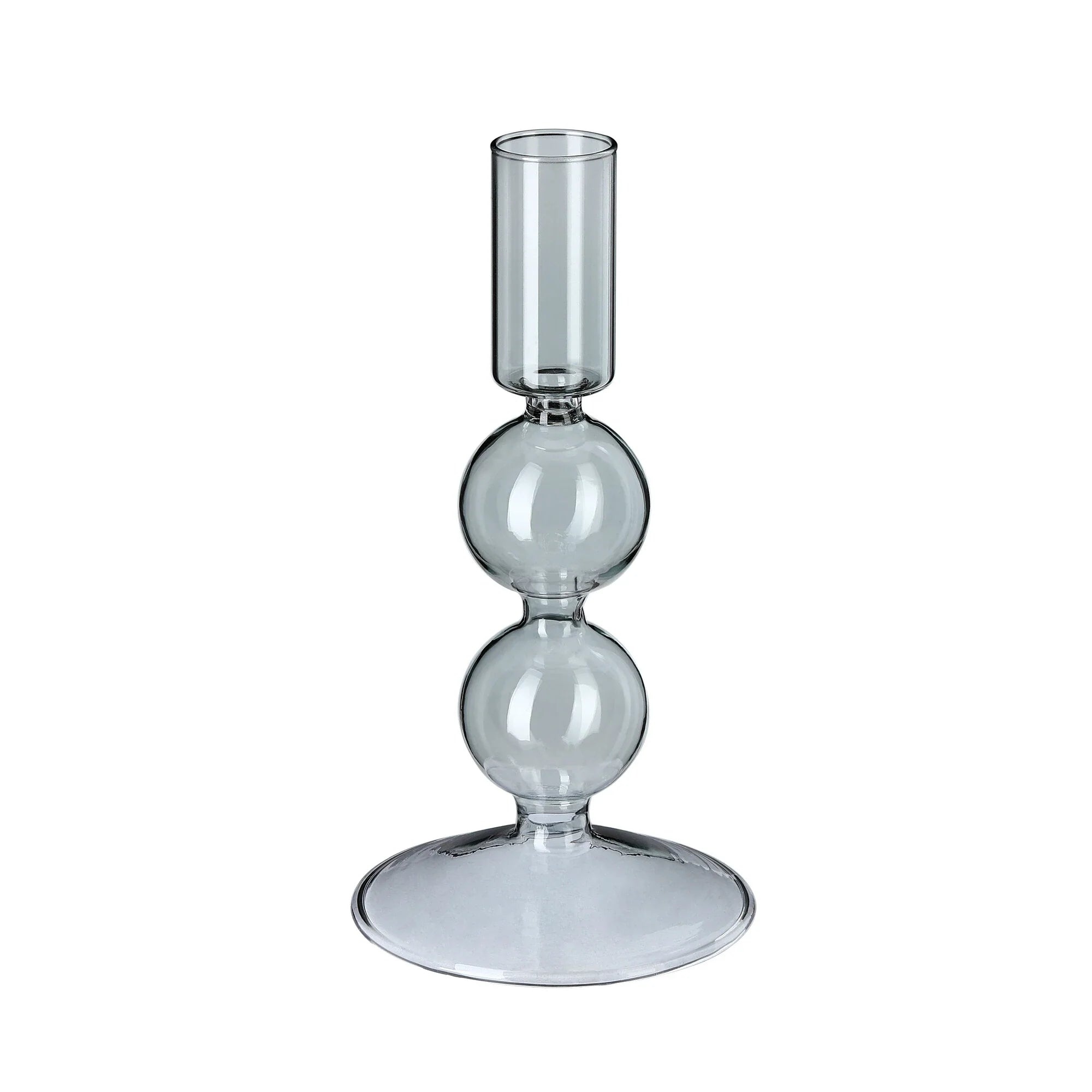 Glass Candle Holder, Luna, Glass, 17 cm