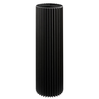 Foldable Paper Decorative Pedestal, Black, Paper and Acrylic Glass, 100 cm with Ø 30 cm Top