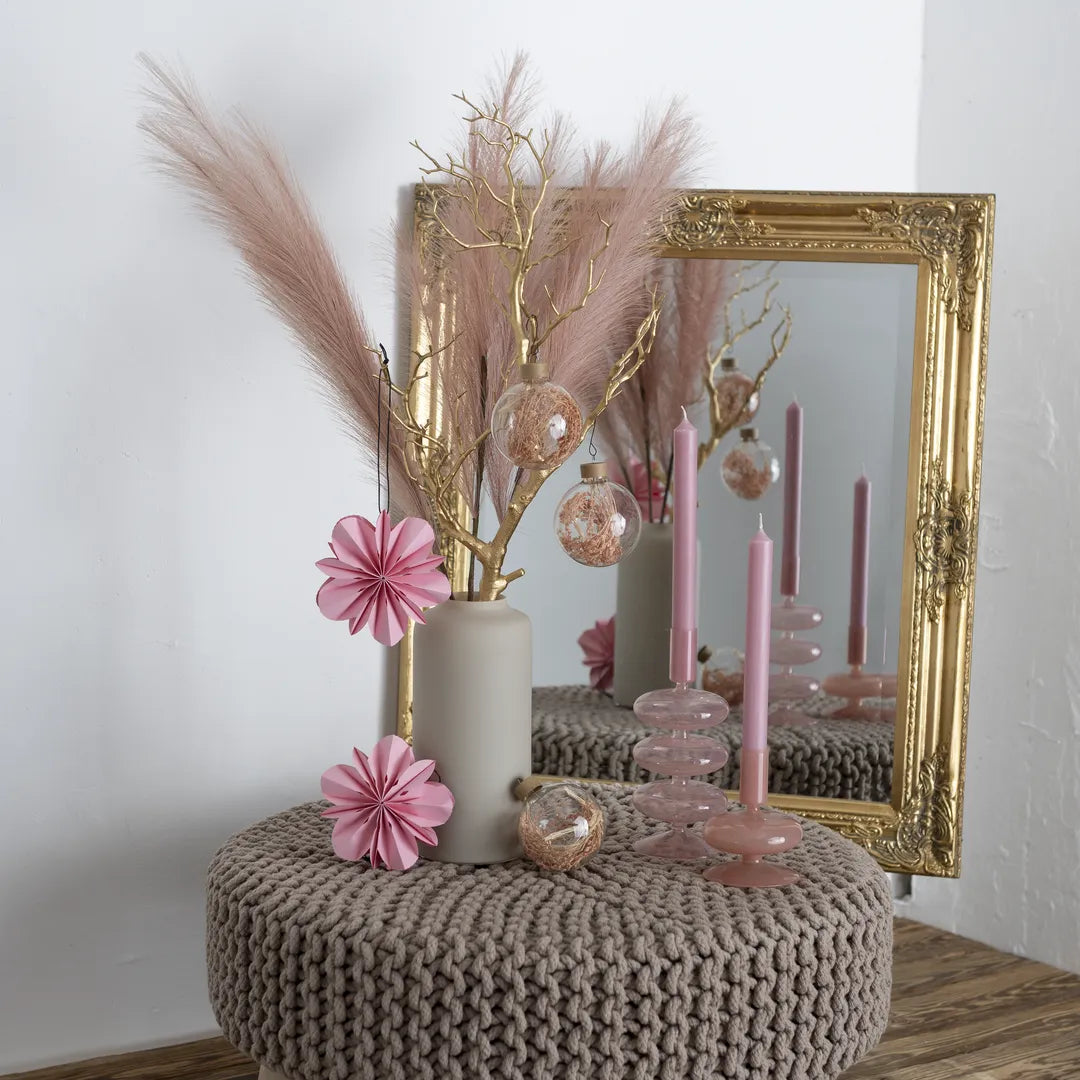 Premium Décor Bundle “Beige M” – 9 pcs Complete Set in Soft Pink and Cream, including Gold Accents
