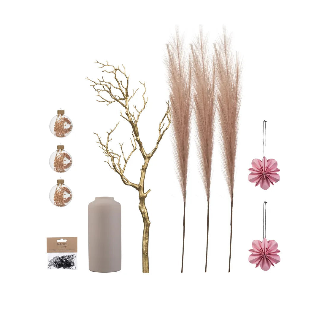 Minimalist Décor Bundle “Beige S” – 6 pcs Complete Set in Cream, Soft Pink and Gold
