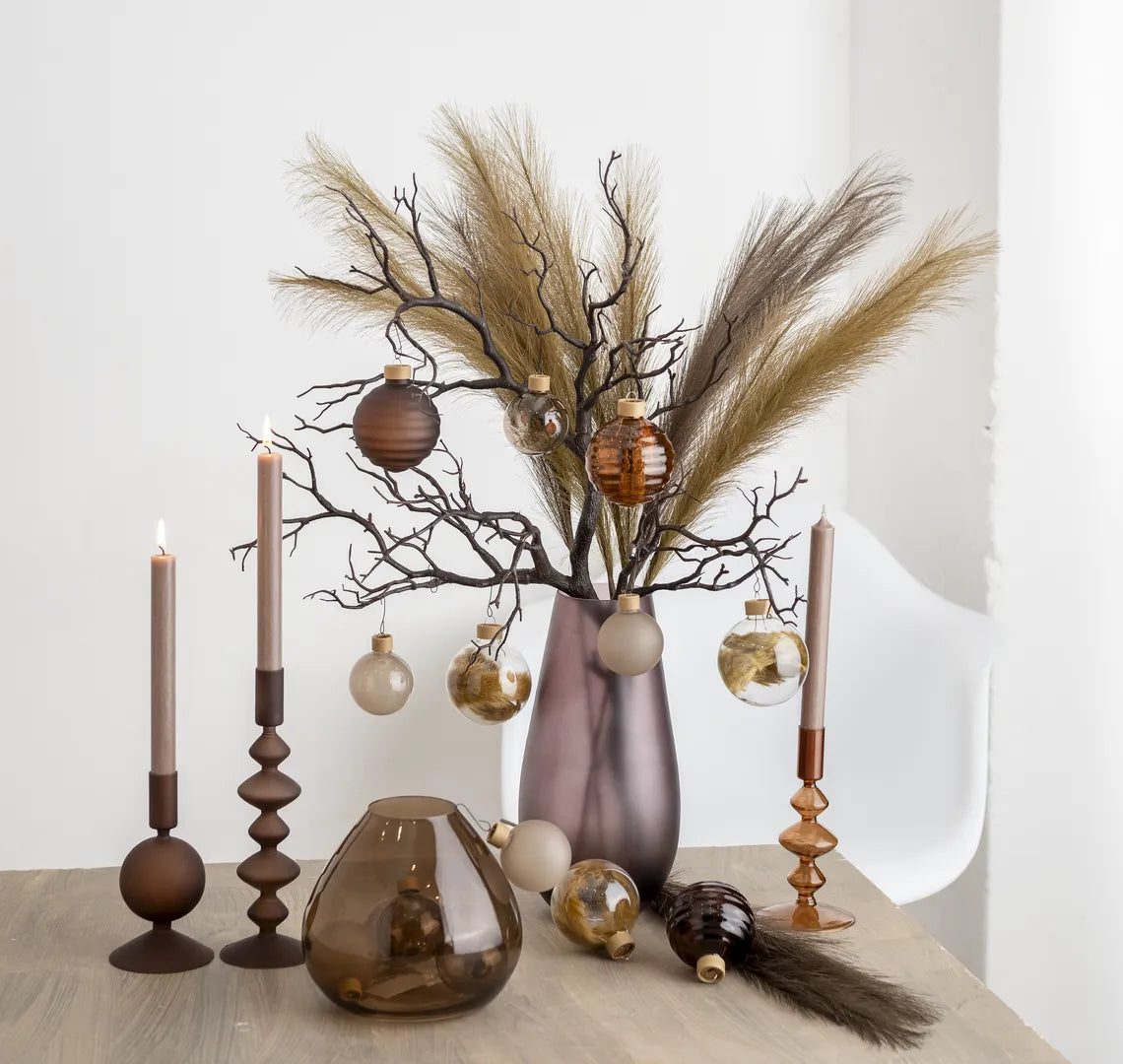 XXL Decorative Bundle "Brown L" – 14-piece Premium Complete Set in Coffee, Alabaster & Warm Earth Tones