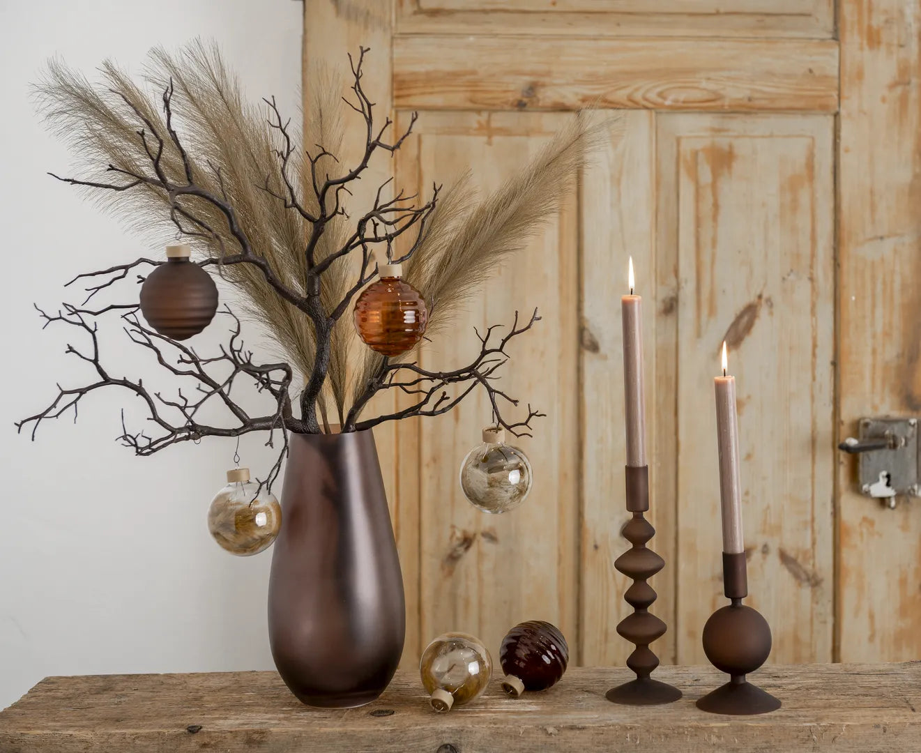 Premium Décor Set “Brown M” – 9 pcs Complete Set in Coffee, Warm Brown and Cream