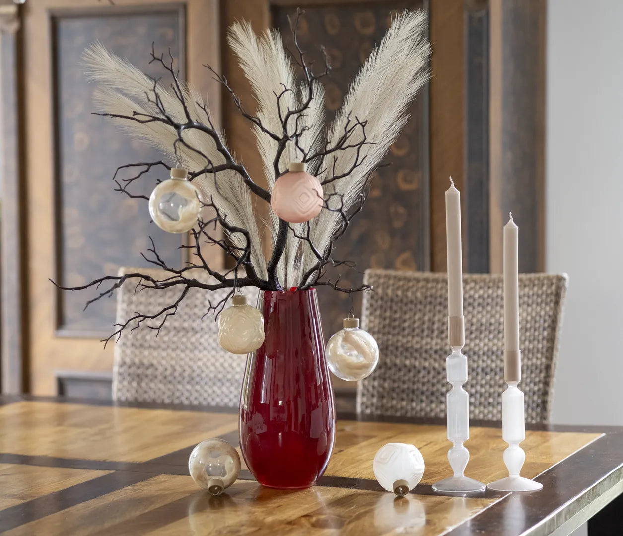Premium Décor Set “Dark Rose M” – 9 pcs Complete Set in Cashmere, Alabaster and Soft Beige