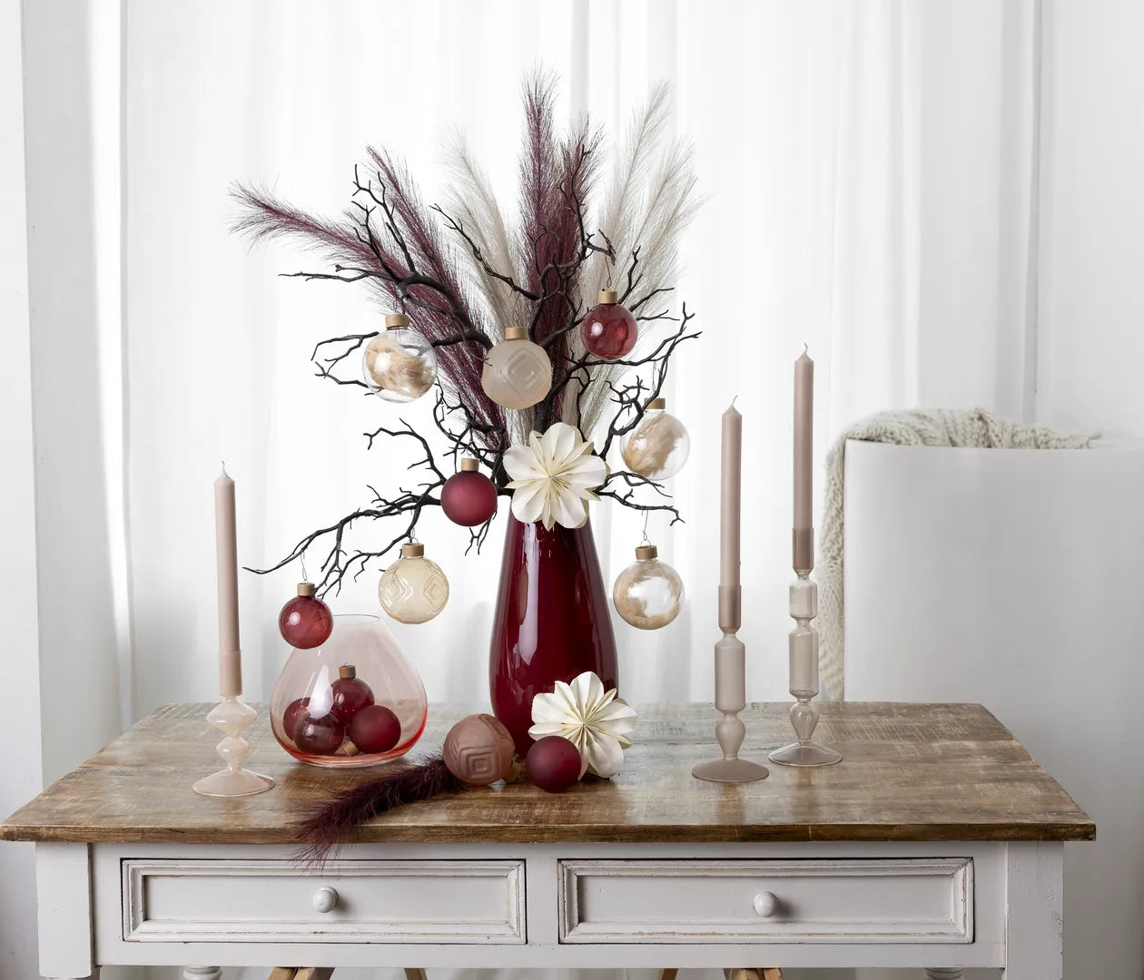 XXL Luxury Décor Bundle “Dark Rose L” – 14 pcs Premium Complete Set in Rosewood, Cashmere and Alabaster