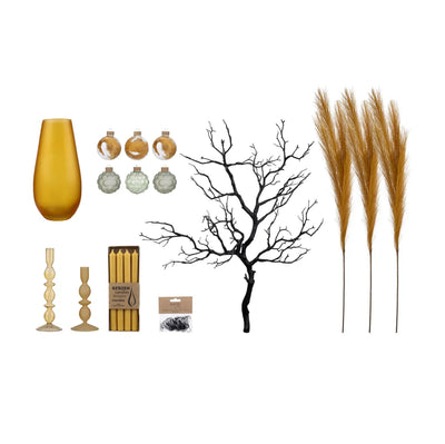 Premium Décor Set “Yellow M” – 9 pcs Complete Set in Sunny Yellow, Honey and Elegant Sage