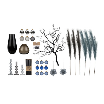 XXL Luxury Décor Bundle “Black L” – 14 pcs Premium Complete Set in Space, Luna and Deep Graphite Tones