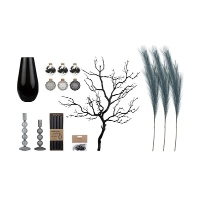Premium Décor Set “Black M” – 9 pcs Complete Set in Luna Gray, Deep Black and Midnight Blue