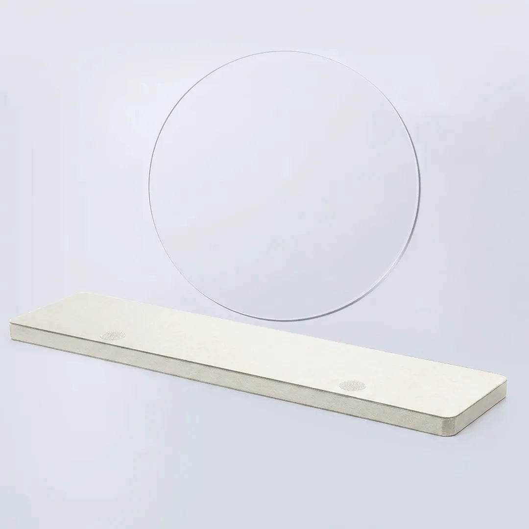 Foldable Paper Decorative Pedestal, White, Paper and Acrylic Glass, 100 cm with Ø 30 cm in Top