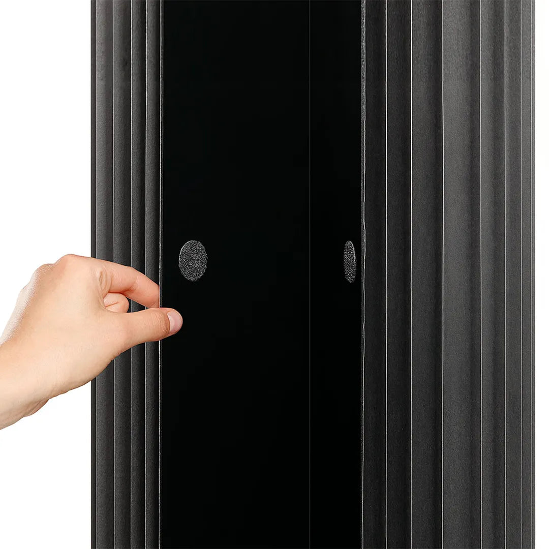 Foldable Paper Decorative Pedestal, Black, Paper and Acrylic Glass, 100 cm with Ø 30 cm Top