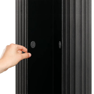 Foldable Paper Decorative Pedestal, Black, Paper and Acrylic Glass, 40 cm with Ø 30 cm in Top